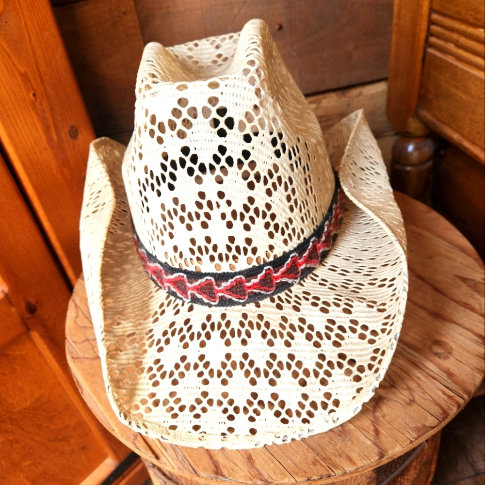 VAQUERO PRODUCT TEPEYAC VINTAGE STRAW HAT-SIZE 54 MEXICO 6 3/4 USA
